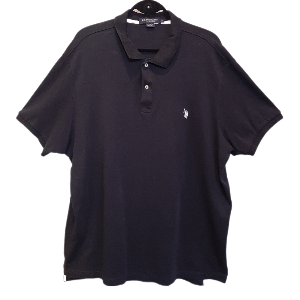 U.S. Polo Assn. Luxury Feel Golf Shirt Short Sleeve Mens Size XXL Black